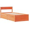vidaXL Bedframe zonder matras massief grenenhout wasbruin 90x190 cm