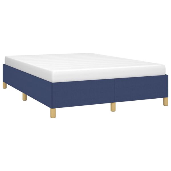 vidaXL Bedframe zonder matras stof blauw 140x200 cm