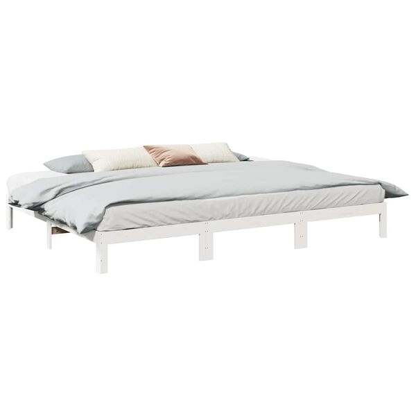 vidaXL Bedframe Family zonder matras 270x200 cm massief grenenhout wit