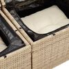 vidaXL 5-delige Loungeset met kussens poly rattan en acaciahout beige