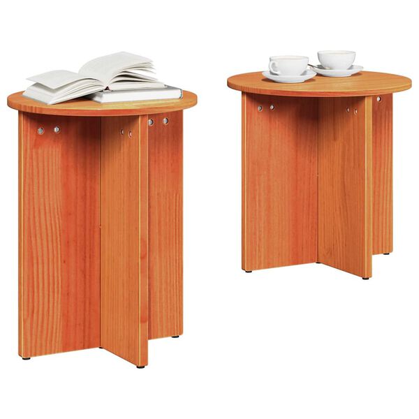 vidaXL Salontafel 2 pcs Wasbruin