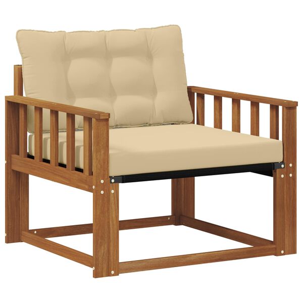 vidaXL Buiten bankenset Massief Acaciahout en Textilene Naturel