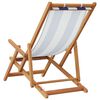 vidaXL Strandstroelen 2st inklapbaar stof en massief hout blauw en wit