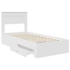 vidaXL Bedframe met hoofdeinde met lade Wit 90 x 190 cm Bewerkt hout