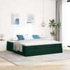 vidaXL Ottoman bed met matrassen 180x200cm fluweel donkergroen