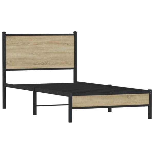 vidaXL Bedframe zonder matras metaal sonoma eikenkleurig 80x200 cm