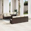 vidaXL Tuin Sofa Set met kussen 7 pcs Bruin en cr&egrave;me poly rattan