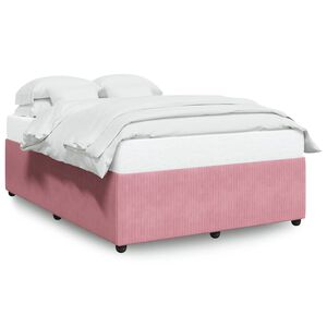 vidaXL Bedframe fluweel roze 140x190 cm