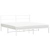 vidaXL Bedframe met hoofdbord metaal wit 180x200 cm