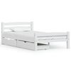 vidaXL Bedframe met 2 lades massief grenenhout wit 90x200 cm