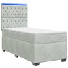 vidaXL Boxspringbed met matras Lichtgrijs 100 x 200 cm Fluweel