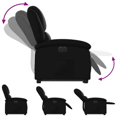vidaXL Sta-op-stoel elektrisch kunstleer zwart