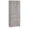 vidaXL Hoge kast 69,5x34x180 cm bewerkt hout grijs sonoma eikenkleurig