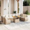 vidaXL 11-delige Tuinset met kussens poly rattan beige