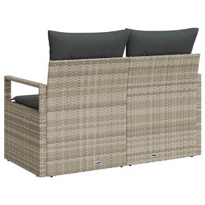 vidaXL Tuinbank met kussen met opslag 120 x 62 x 69 cm poly rattan
