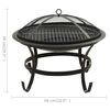 vidaXL Vuurschaal en barbecue 2-in-1 met pook 56x56x49 cm staal