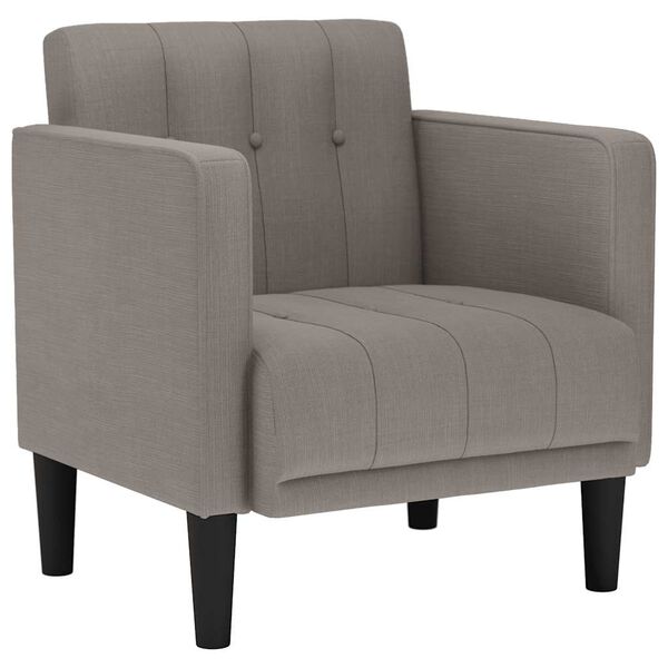 vidaXL Fauteuil met armleuningen Taupe 53 cm Stof