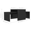 vidaXL Salontafelset 100x48x40 cm bewerkt hout hoogglans zwart