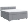 vidaXL Boxspring met matras stof lichtgrijs 180x200 cm