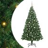 vidaXL Kunstkerstboom Groen 240 cm PVC en Staal en Kunststof