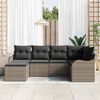 vidaXL Tuin Sofa Set met kussen 6 pcs Grijs Poly riet