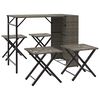 vidaXL 5-delige Tuinset inklapbaar poly rattan grijs