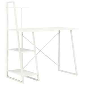 vidaXL Bureau met schappen 102x50x117 cm wit