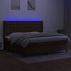 vidaXL Boxspring met matras en LED stof donkerbruin 200x200 cm
