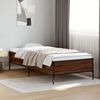 vidaXL Bedframe bewerkt hout en metaal bruin eikenkleurig 90x190 cm