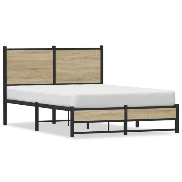 vidaXL Bedframe zonder matras metaal sonoma eikenkleurig 120x190 cm