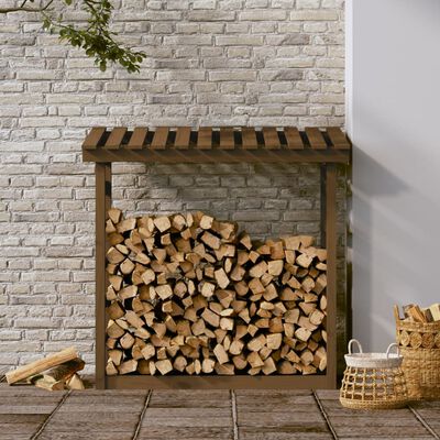 vidaXL Haardhoutrek 108x64,5x110 cm massief grenenhout honingbruin
