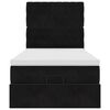vidaXL Ottoman bed met matrassen en LED's 100x200cm fluweel zwart