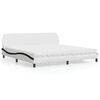 vidaXL Bed met matras "Dover" kunstleer wit en zwart 200x200 cm