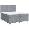 vidaXL Boxspring met matras stof lichtgrijs 200x200 cm