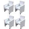 vidaXL Eetkamerstoelen 4 st kunstleer wit