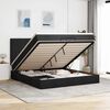 vidaXL Ottoman bed met matras 180x200cm stof zwart