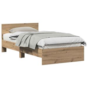 vidaXL Bedframe Artisan Eiken 203 x 104 x 70 cm Bewerkt hout