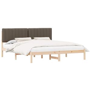 vidaXL Bedframe met Gevoerd Hoofdgedeelte Taupe 180 x 200 cm