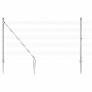 vidaXL Afrasteringspaal Zilverkleurig