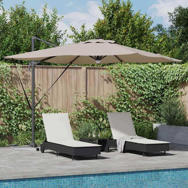 vidaXL Roma Parasol Taupe 286 x 285 x 270 cm Aluminium en Polyester