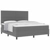 vidaXL Boxspringbed Lichtgrijs en wit. 180 x 200 cm Katoen Stof