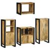 vidaXL Badkamermeubelset Wandgemonteerd 4 pcs Bruin Massief Mango Hout
