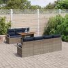 vidaXL Tuin Sofa Set met kussen met kussen 8 pcs Grijs en Blauw