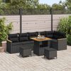vidaXL Tuin Sofa Set met kussen 9 pcs Zwart Poly riet