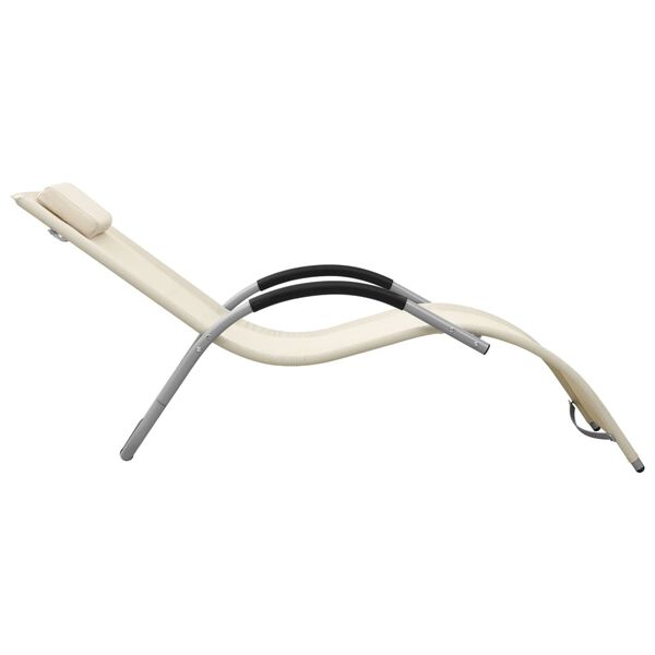 vidaXL Ligbedden 2 st textileen cr&egrave;mekleurig en grijs