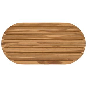 vidaXL Tafelblad 110 x 55 x 3,5 cm Ovaal Massief Teakhout Naturel