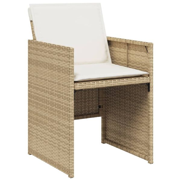 vidaXL 13-delige Tuinset met kussens poly rattan beige