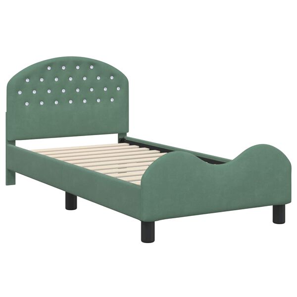 vidaXL Bedframe voor kinderen met hoofdbord Zeegroen 80 x 160 cm