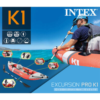 Intex Kajak Excursion Pro K1 opblaasbaar 305x91x46 cm