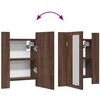 vidaXL Badkamerspiegelkast LED 40x12x45 cm bewerkt hout bruineiken